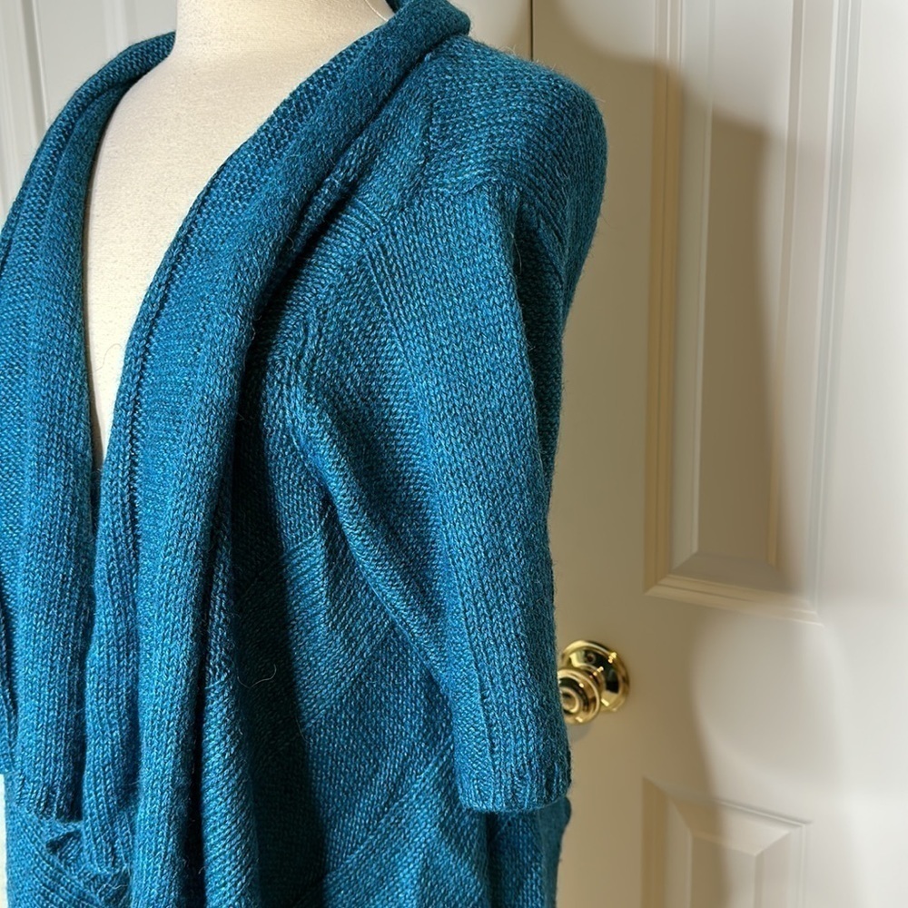 Eileen Fisher alpaca silk Blend Asymmetric cardigan - Picture 3 of 10